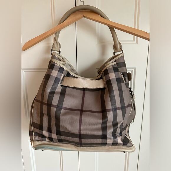 Burberry Smoked Check Medium Walden Belted Hobo Handbag - Picture 3 of 16